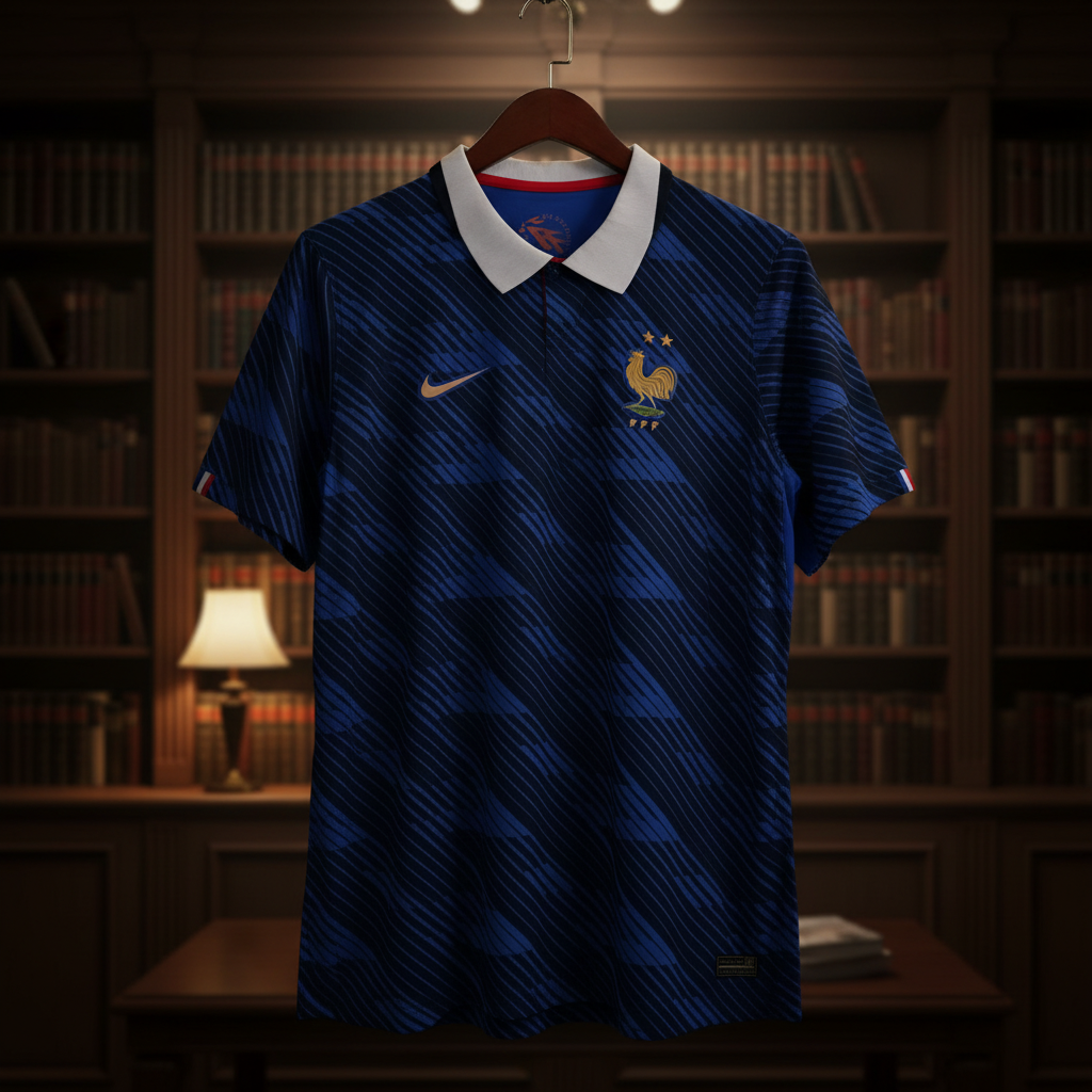 Maillot France domicile ambiance sombre